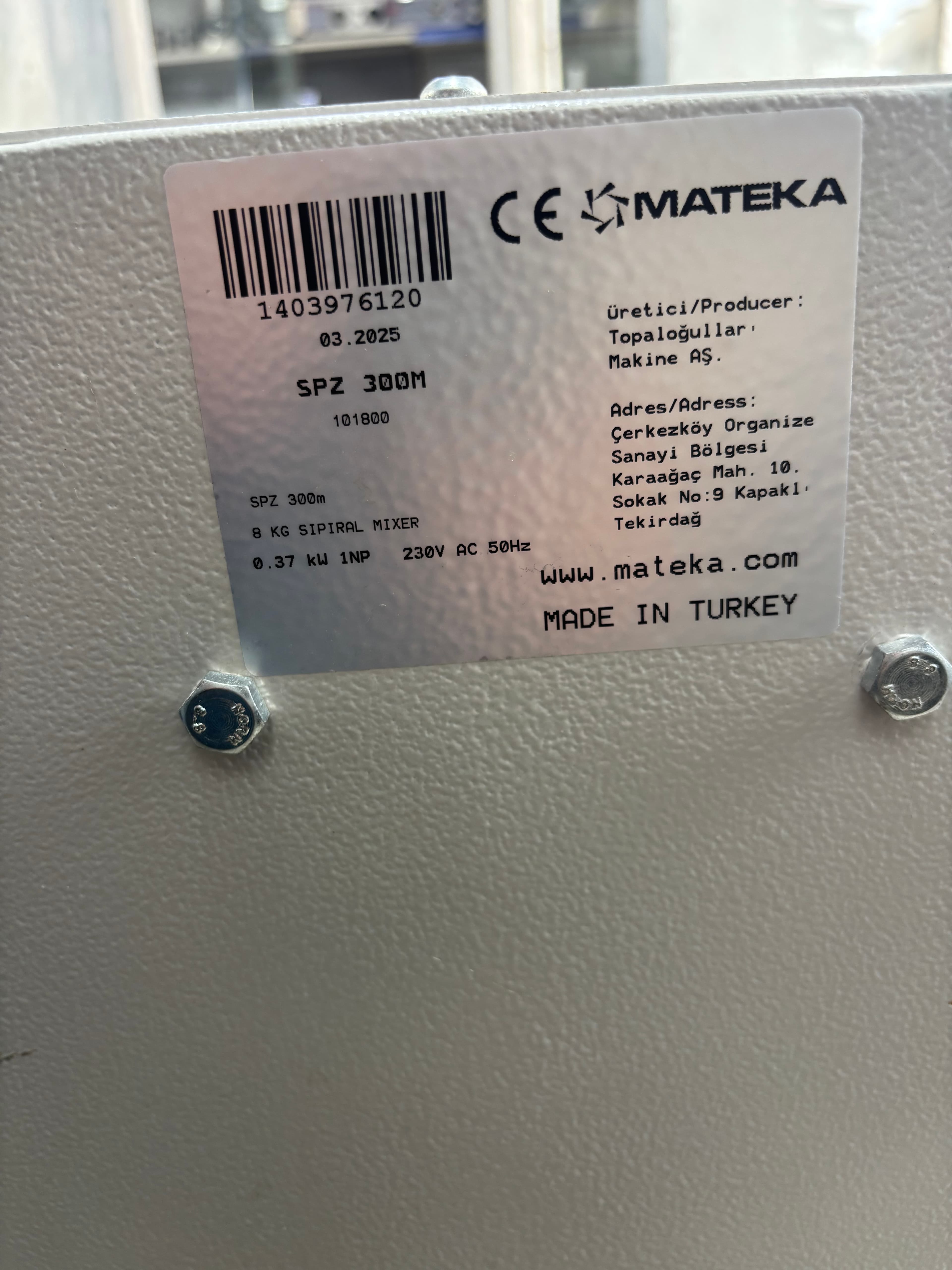 Sıprail mikser 8 kg 6